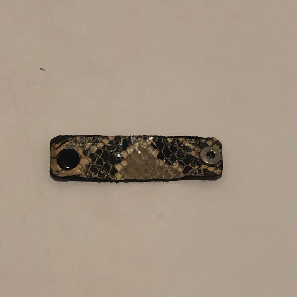 Faux Snakeskin Pattern Bracelet with Button Closure